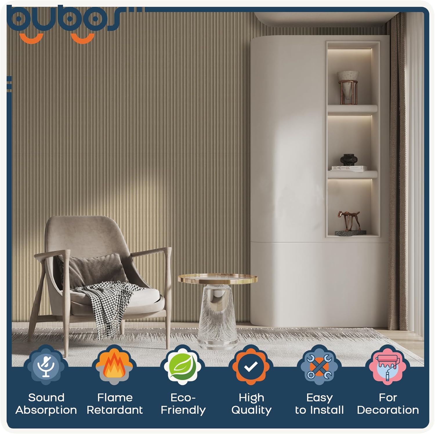 BUBOS 10 Pack Large Acoustic Panels,47.2