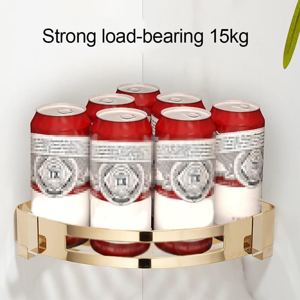 Corner Shelf Wall Mount, Floating Shelves for Storage and Display, Corner Shower Caddy Organizer Shelf (Color : Gold, Size : 3 Layer)