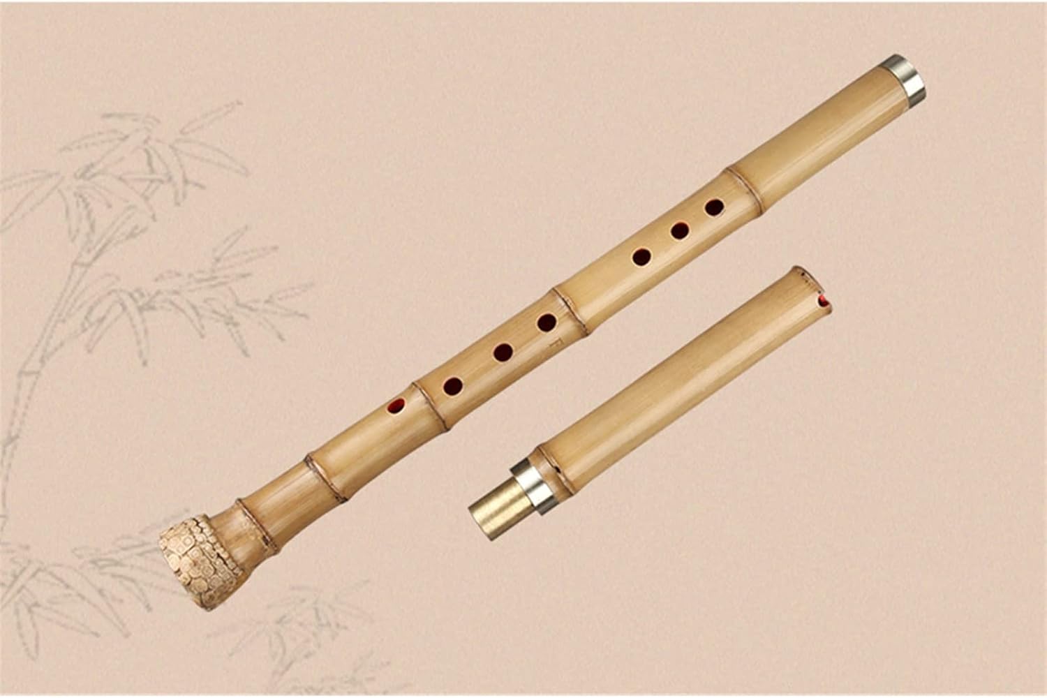Chinese Bamboo Flute Traditional Woodwind Musical Instrument Vertical Bamboo Flute G/F Key for Beginner (Color : F)