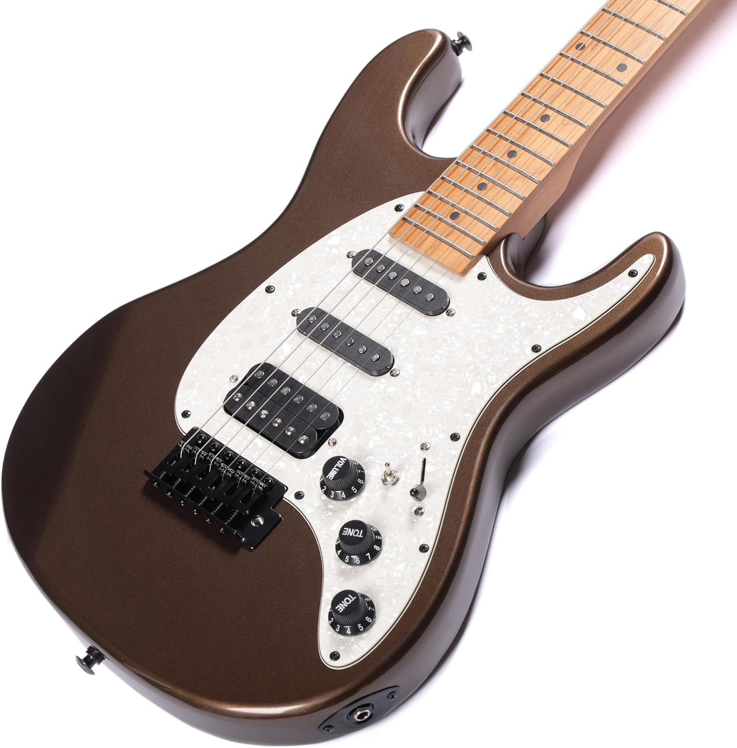 Grote Solid Electric Guitar GSTM-3 Metallic Finish Poplar Body Maple Neck Maple Fretboard (Brown)