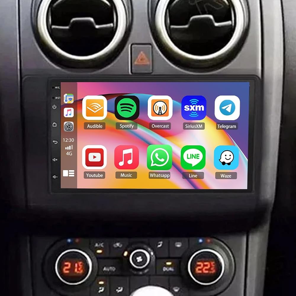2+64G Double Din Radio Stereo for Nissan Qashqai 2007-2011 with Wireless Carplay & Android Auto,7 Inch Android 15 Car Audio Receiver GPS Navigation Unit with Bluetooth Head Unit WiFi SWC