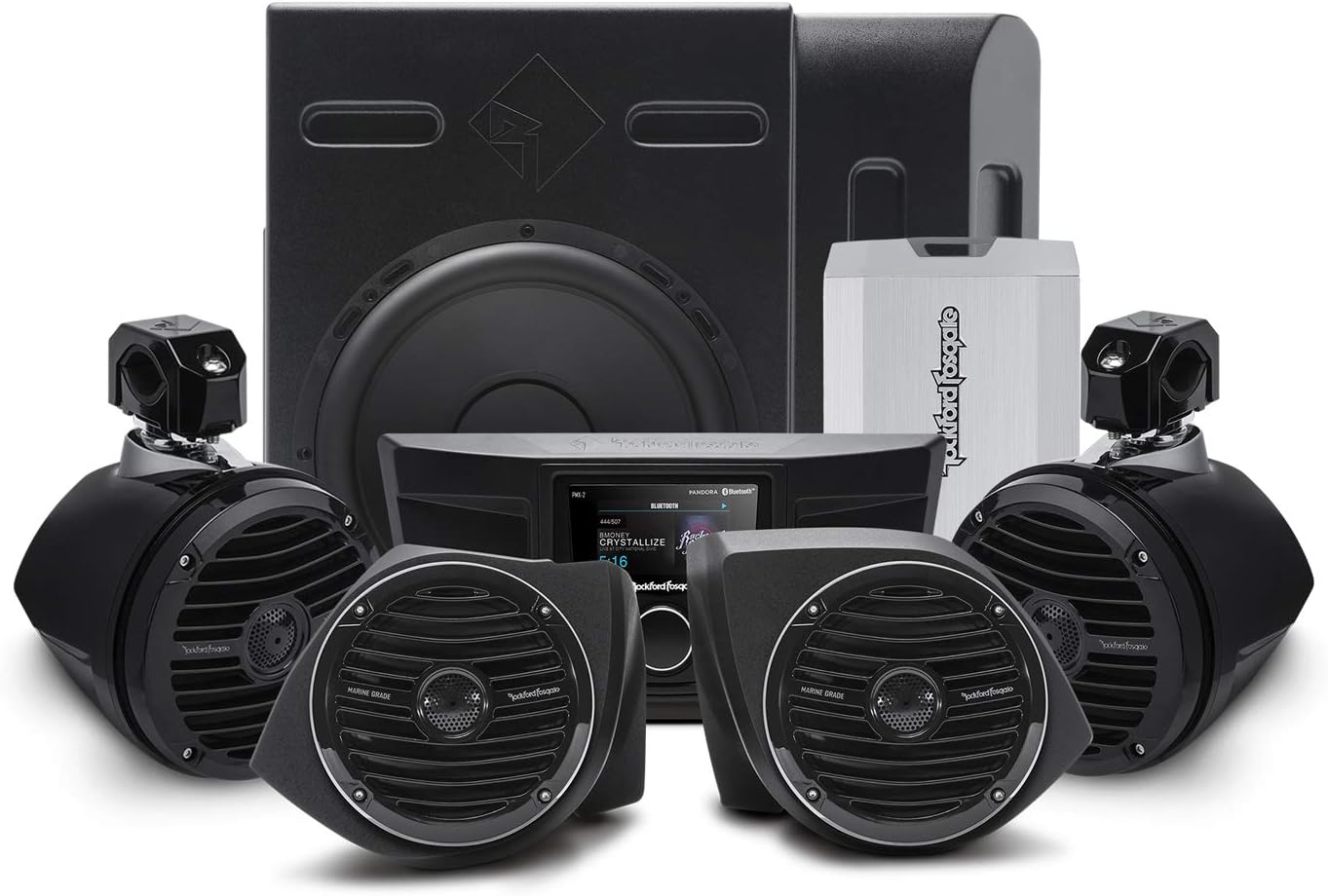 Rockford Fosgate YXZ-STAGE4 400 Watt Amplified Stereo, Front Lower Speaker, Subwoofer, and Rear Speaker Kit for Select 2016-2020 Yamaha YXZ Models
