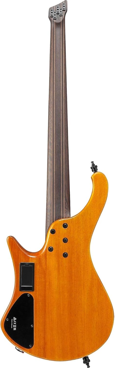 Ibanez EHB1135MS Headless 5-String Bass Guitar, Panga Panga Fingerboard, Silver Wave Black Low Gloss