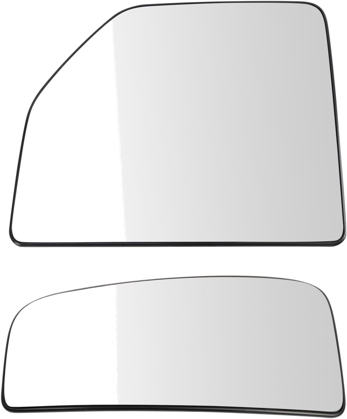 TRQ Driver Side Upper and Lower Mirror Glass Set Compatible with 2015-2020 Ford F-150 2017-2022 Ford F-250 F-350 Super Duty FO1324135 FO1325138