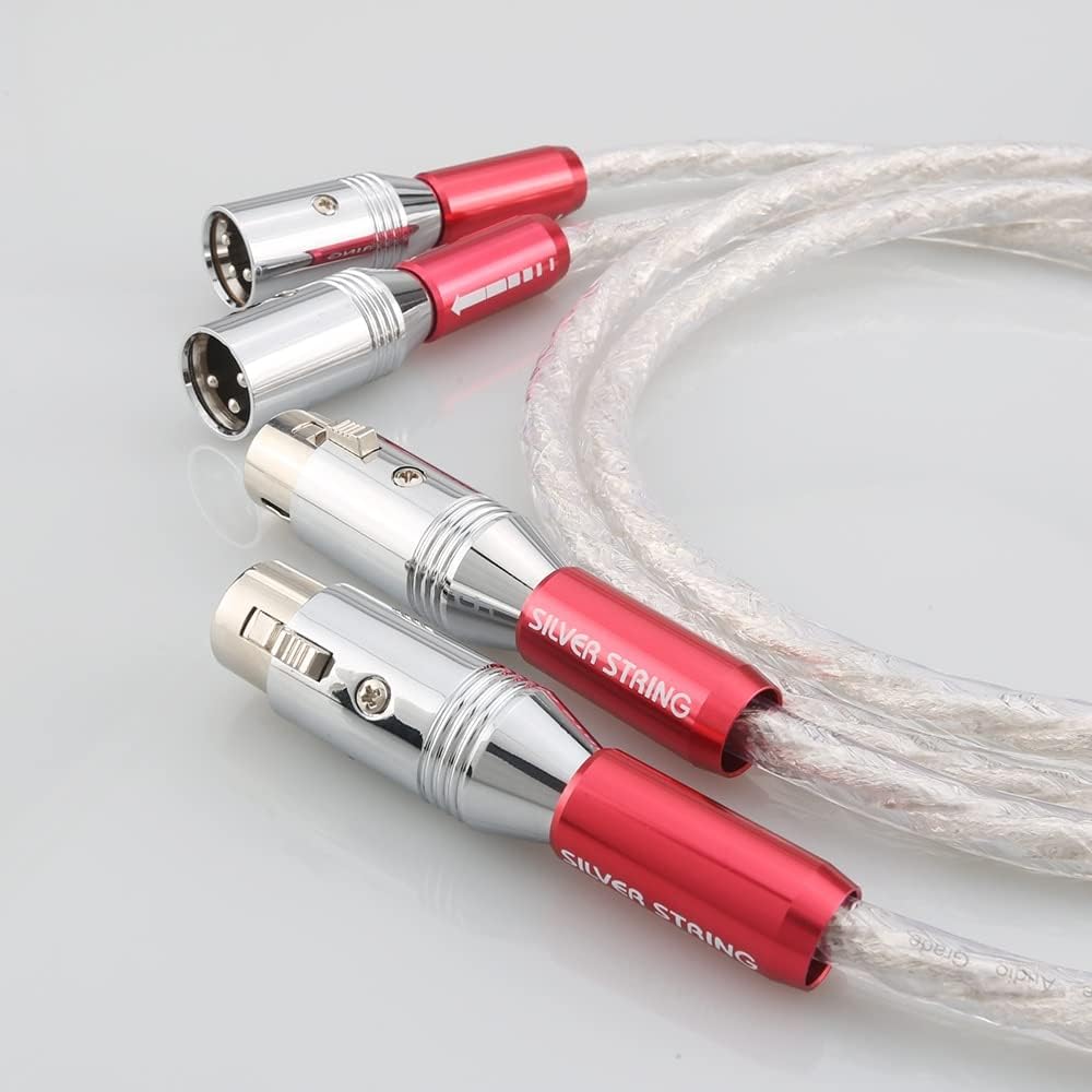 Pair XLR Interconnect Cable 6N Silver Audio Video Cable 1.5M XLR Cable with XLR Plug Cable (Length : 1.5m)