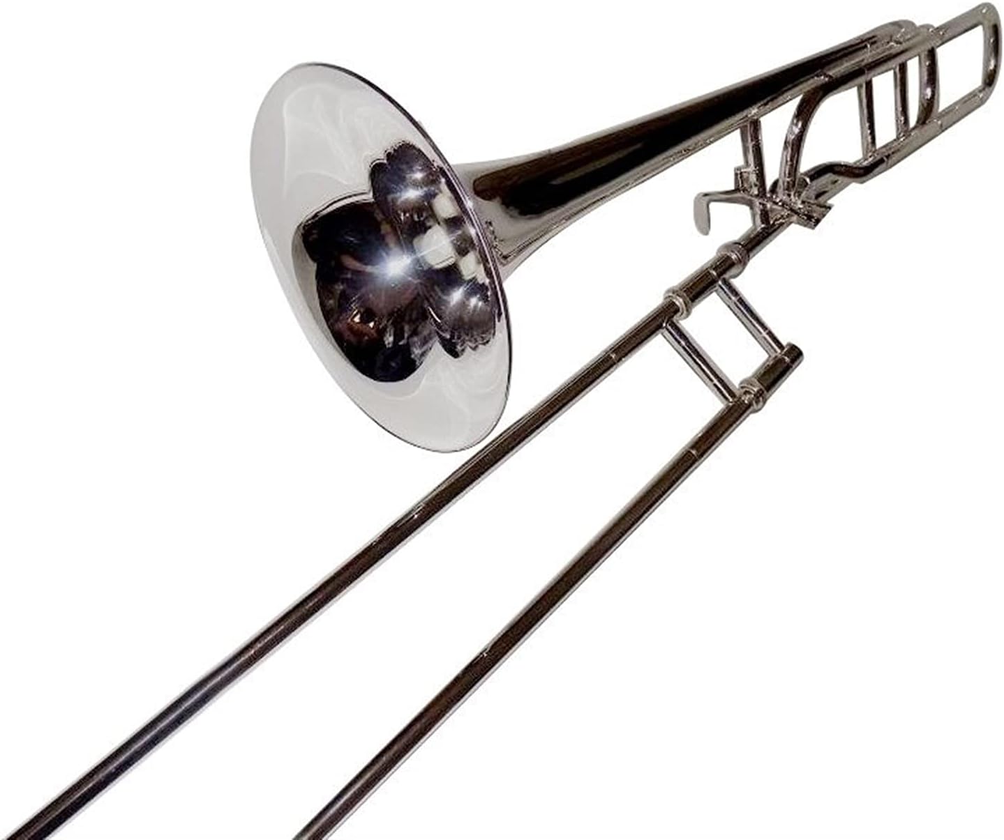 Student Trombone B Flat Tenor Trombone Musical Instrument with Cassette Mouthpiece F Accessory Trombone Silver-Plated Trombone Kit