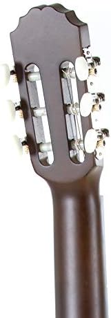 GEWA E-Acoustic Classical Guitar BASIC 4/4, Classical Guitar (ideal for ages 12 and up, nickel silver frets, chrome-plated tuners, lime and pakka wood, scale length: 650 mm, nut width: 52 mm), walnut