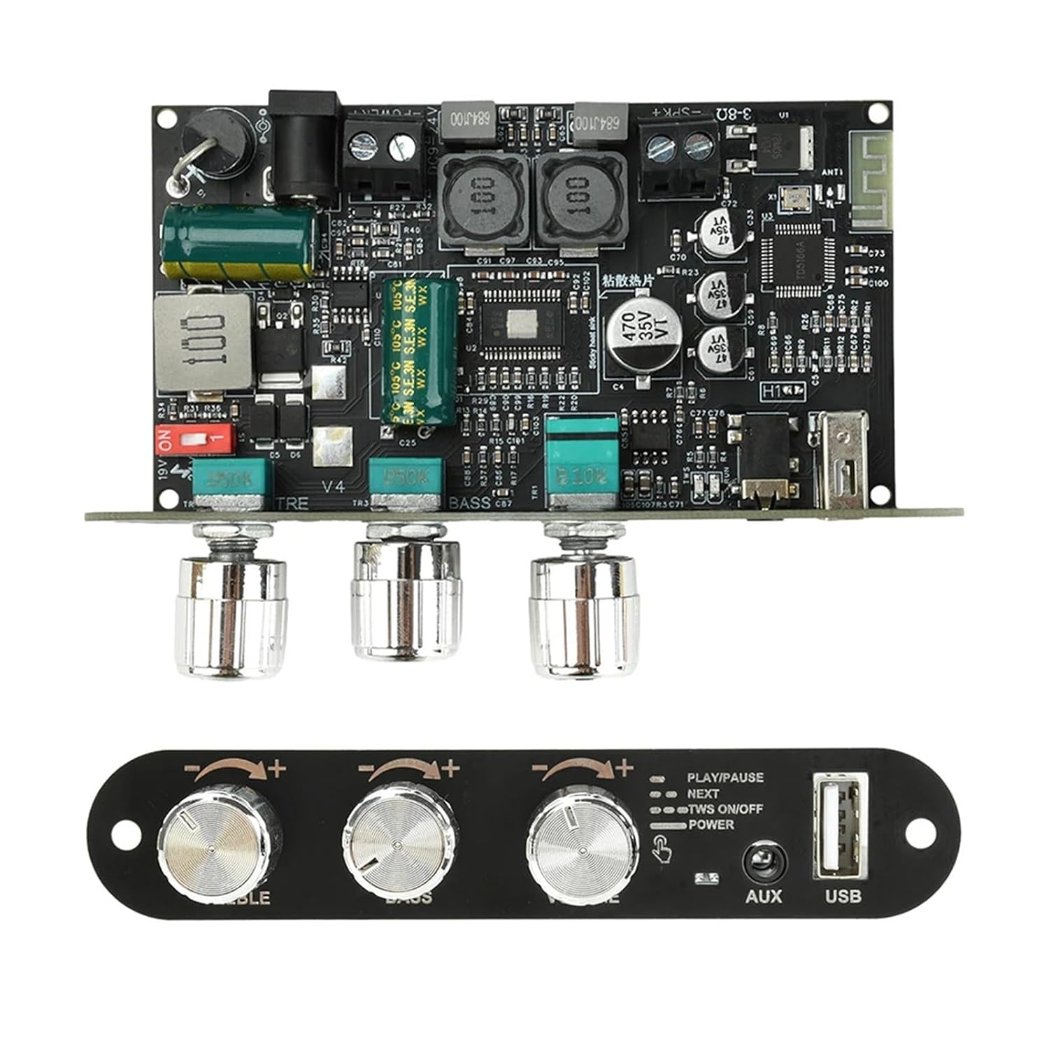 ZK-1001U 9-24V Mono 100W Digital Audio Amplifier Board Support APP TWS TPA3116D2 Sound Amplifier AMP Module AUX USB