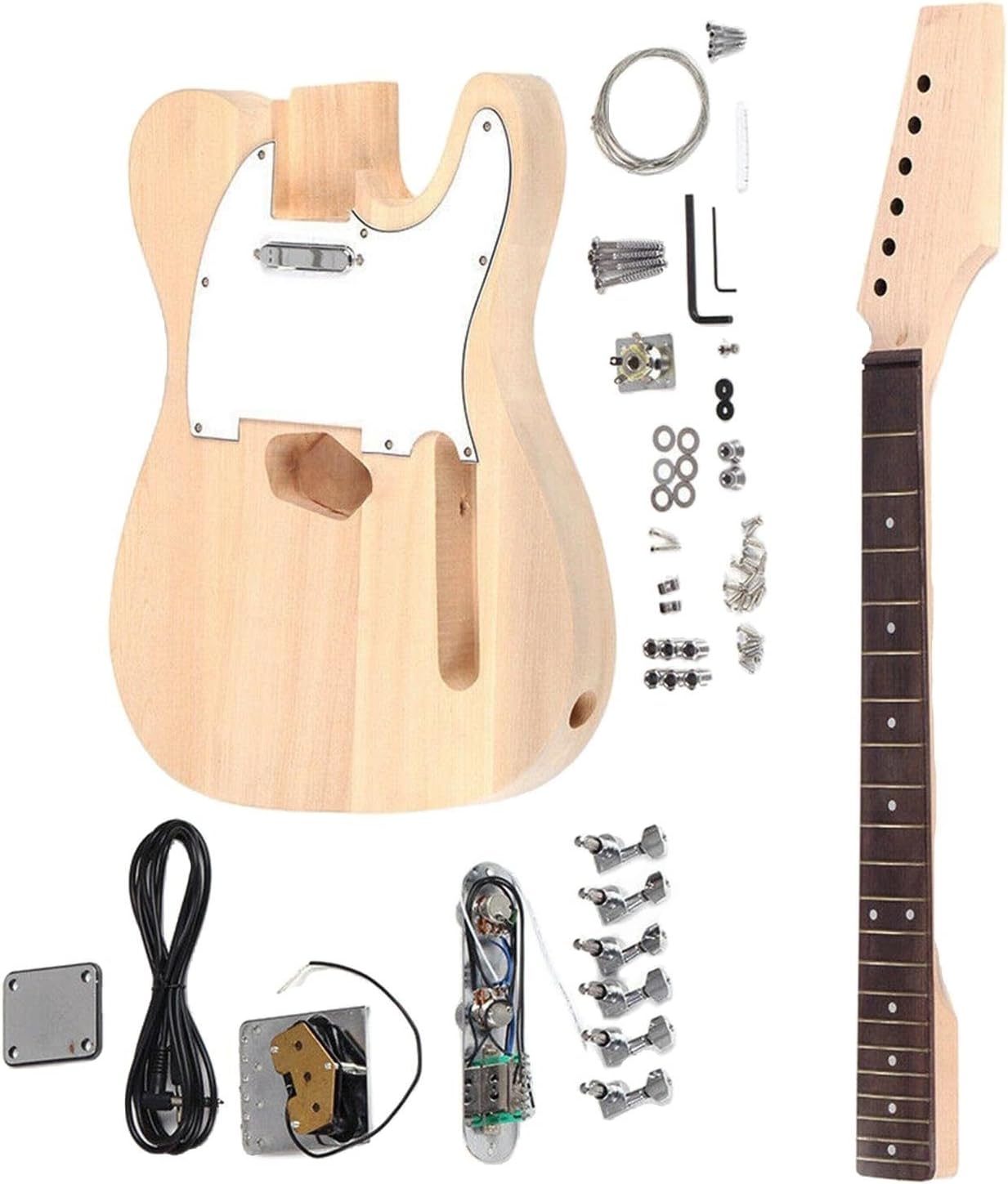 DIY Electric Guitar Kit DIY Electric Guitar Kit Basswood Body Rosewood Fingerboard Maple Neck Replacement for Beginner