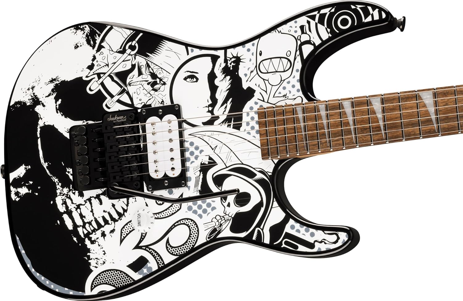 Jackson X Series DK1 H Skull Kaos Bundle with Cable, Tuner, Strap, Picks, and Austin Bazaar Guitar DVD