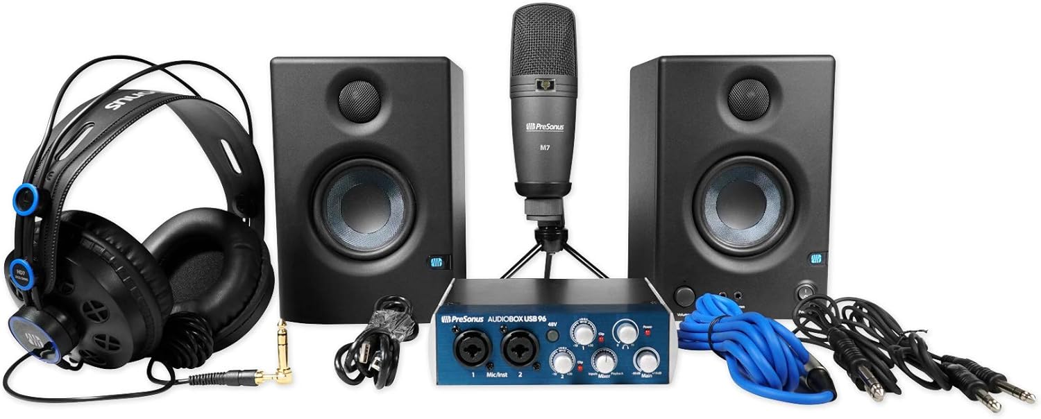 PreSonus AudioBox Studio Ultimate Bundle Complete Recording Kit with Studio Monitors and Studio One Artist and Ableton Live Lite DAW Recording Software