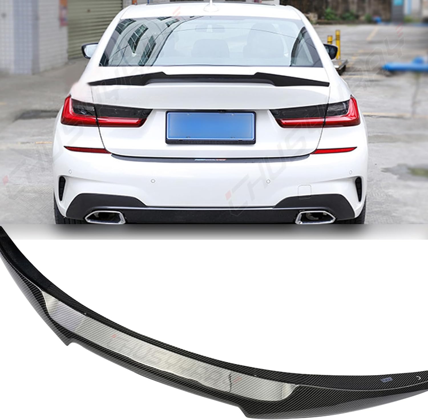 CHUSYYRAY Spoiler Wing Compatible with BMW F82 M4 Sedan 2014 2015 2016 2017 2018 2019 Car Rear Spoiler Exterior Rear Spoiler Kit, Car Exterior Accessories for Men Women (Carbon Fiber Pattern)