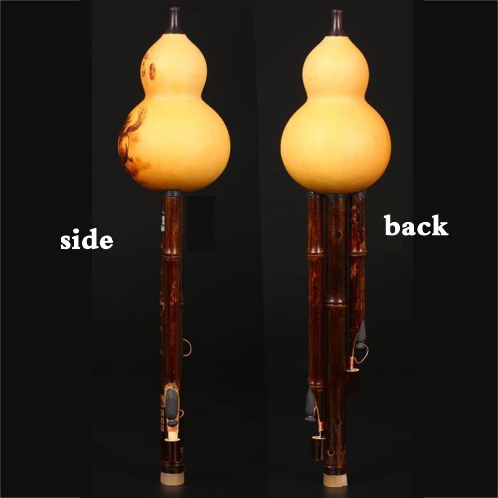 Woodwind Music Playing Gourd Flute Woodwind Instrument Playing The On Stage Children Develop Interest in Musical Instruments for Elders, People Who Love Music (Brown F)