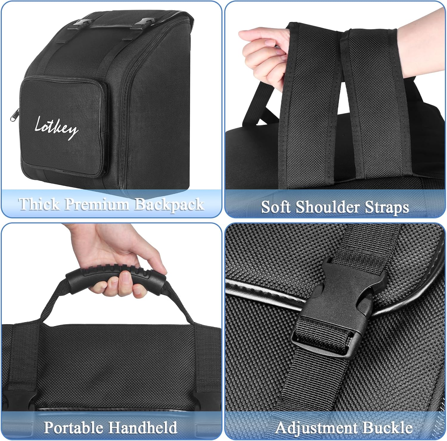 Lotkey 34 Key Diatonic Accordion, 3412 Multi Tone Celluloid Accordions Louder Clearer Timbre than Plastic for Adult, Beginner, Professional with Updated Bag, Straps, Acordeón Wrist Guard (FBE Red)