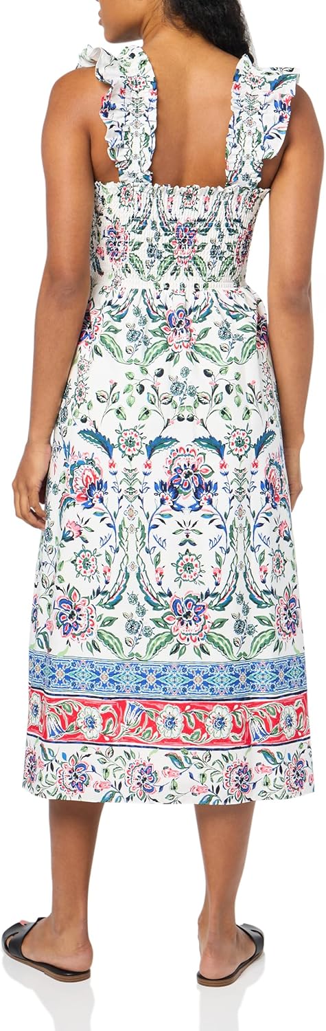 Anne Klein Women's Smocked Ruffle SLV Midi