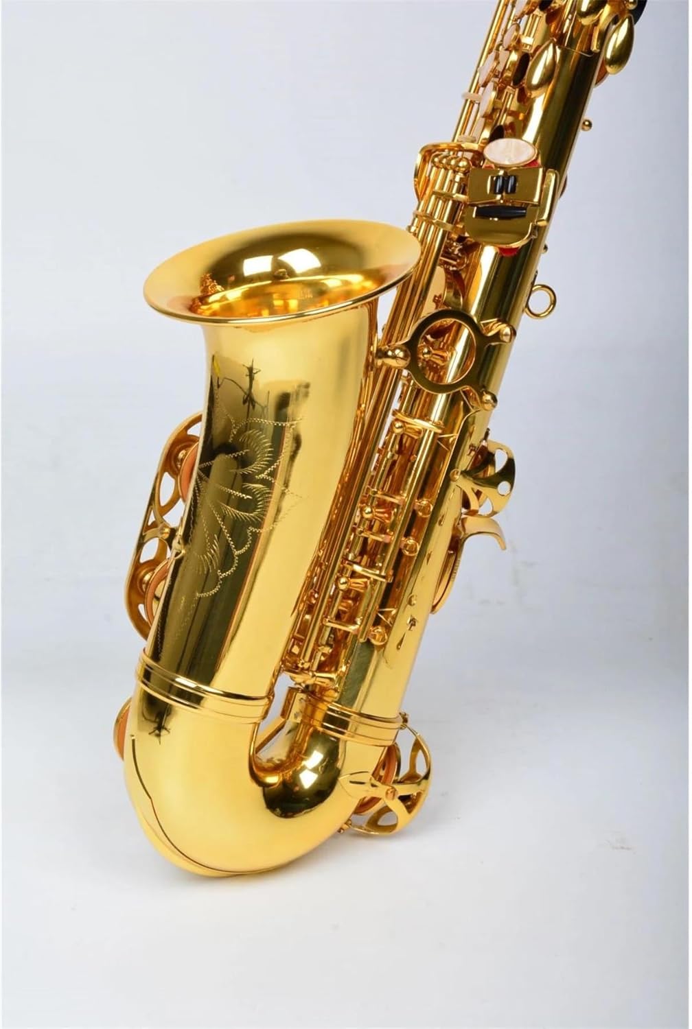 Alto Saxophone Eb Brass Plated Electrophoretic Gold Professional Woodwind Instruments With Case (Color : MULTI)