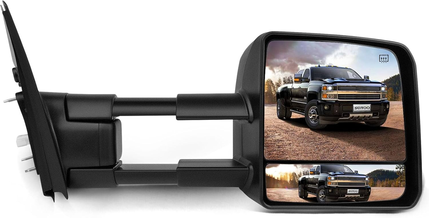 SCITOO fit for Towing Mirrors High Perfitmance Passenger Side Automotive Exterior Mirrors fit 07-16 For Toyota For Tundra with Turn Signal Heated and Power Control Features