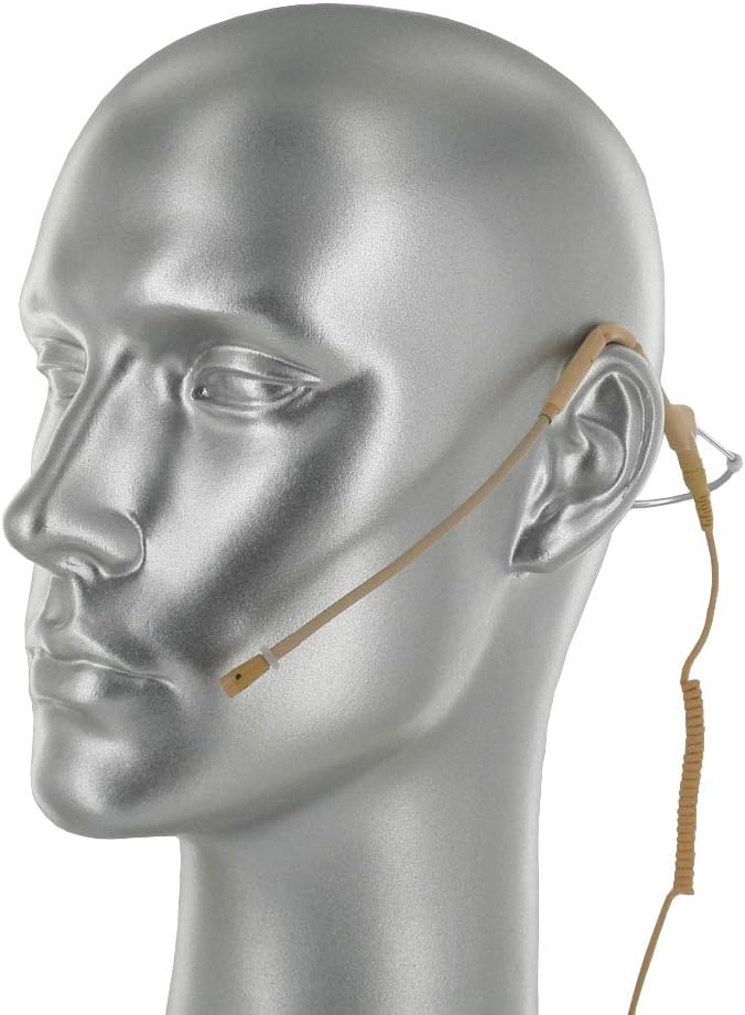 U-Voice UVG20 Tan Color Headset Microphone with Detachable Coiled Cable for Sennheiser (Coiled Cable)