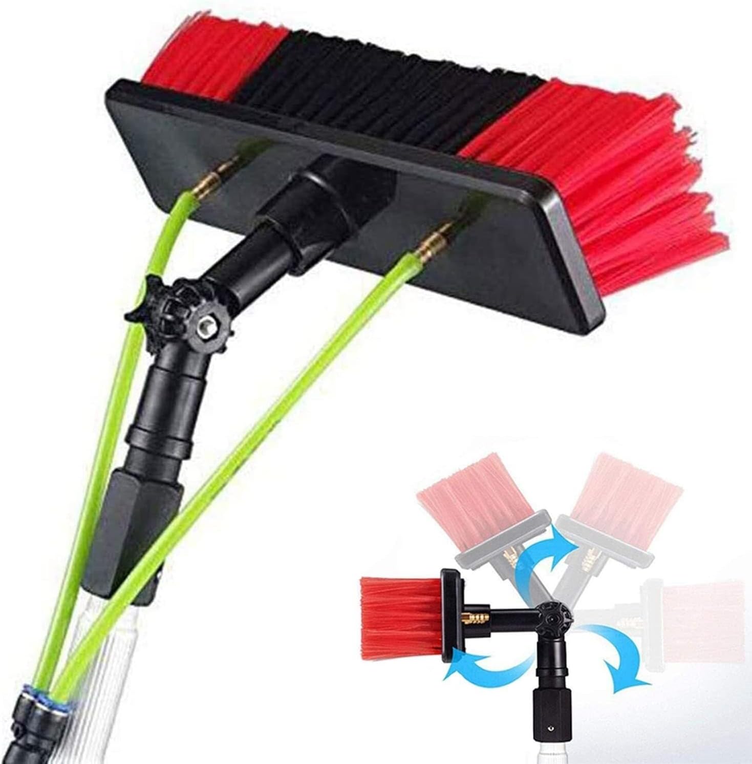 Cleaning Brush Window Cleaning Pole,Window Cleaner Kit,Water/Hose Fed Pole,Window Cleaning Brush Equipment,Cleaning Photovoltaic and Solar Panels (Color : 30Cm Brush Head, Size : 9M)