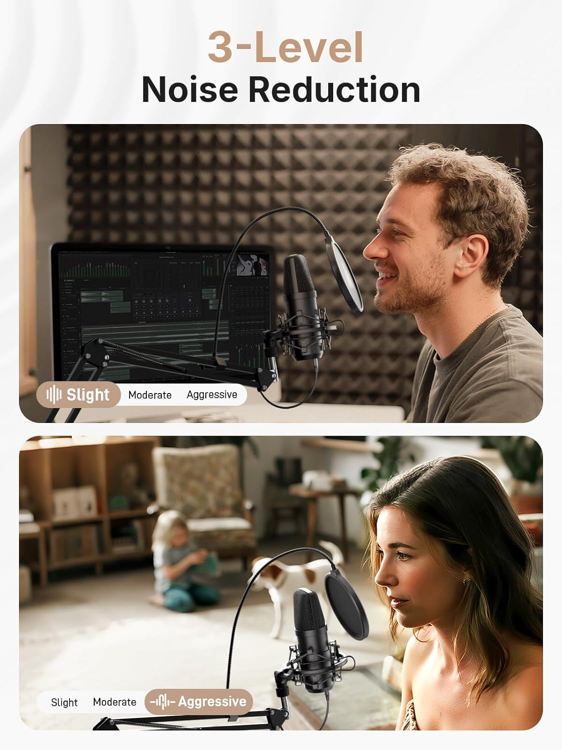 MAONO XLR/USB Condenser Microphone: 192kHz/24Bit Plug & Play PC Computer Podcast Cardioid Metal Mic Kit with Software, Professional Sound Chipset for Recording, Studio, Singing, YouTube A04 Gen2