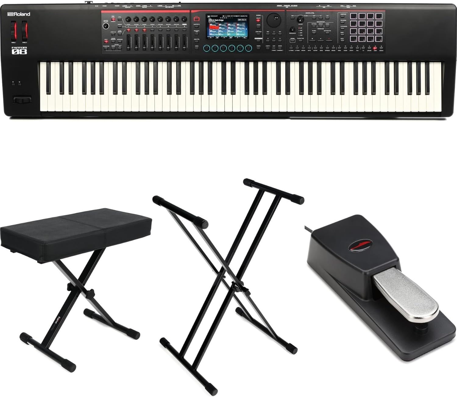 Roland FANTOM-08 Music Workstation Keyboard Essentials Bundle