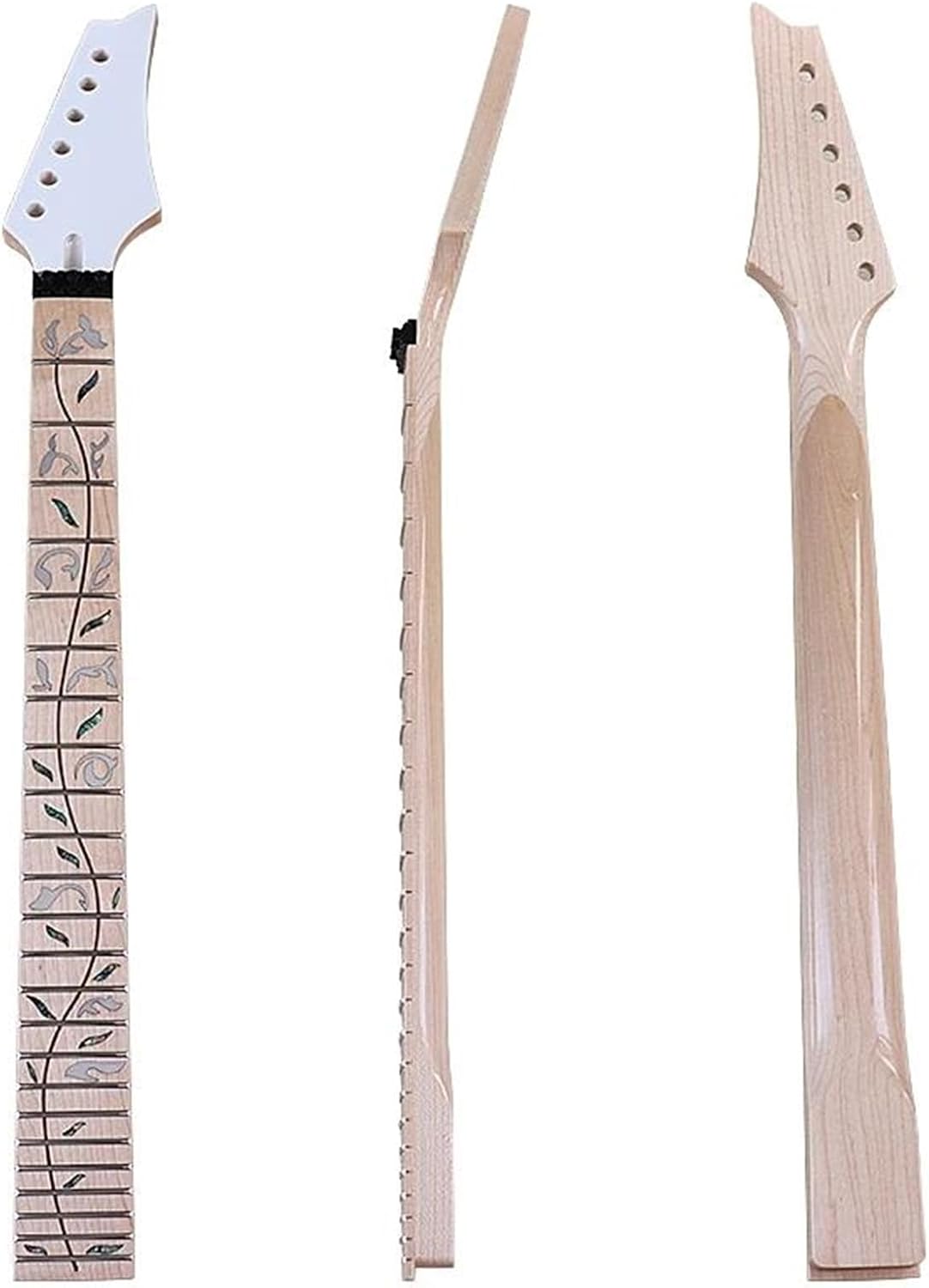 Replacement Guitar Neck Canada Maple 6 Strings Electric Guitar Neck Wood Guitar Neck Matte 24 Frets Gold Color Nut Lock 57mm Heel Width(2)