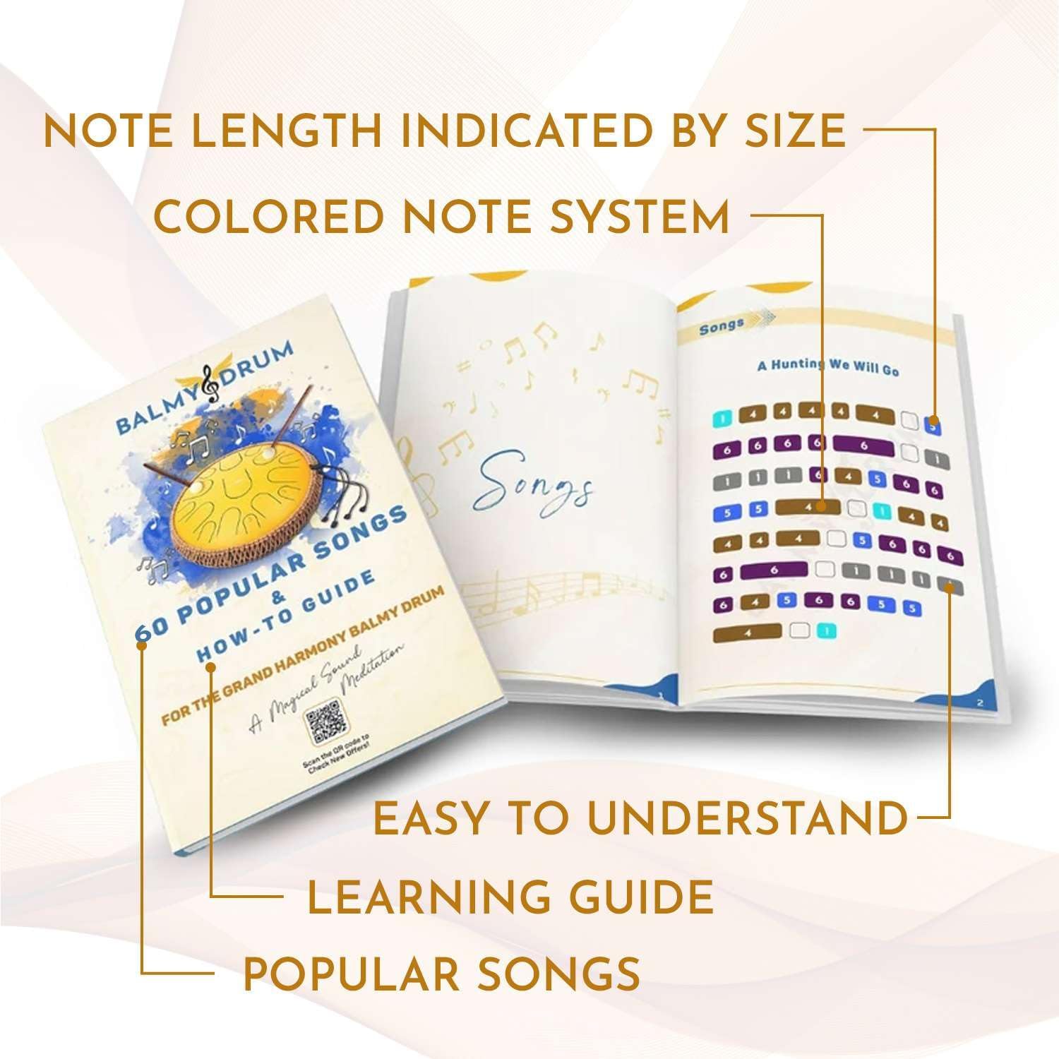 The Balmy Drum - Steel Tongue Rain Drum Outside 15 Note 14 Inch (Black) - Chakra Drum for Rain Outdoor, Steel Drums for Adults, Tongue Drums Set with Music Book, Hand pan, Mallet and Carry Bag