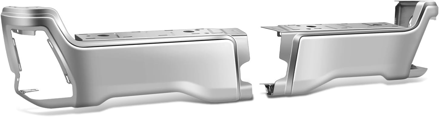 DNA MOTORING Pair of Rear Bumper Compatible with 2023-2025 Ford F250 SD, F350 SD, F450 SD, w/o Parking Sensor Holes, FO1102410, Chrome, BUMP-R-F25023-C-01-CH