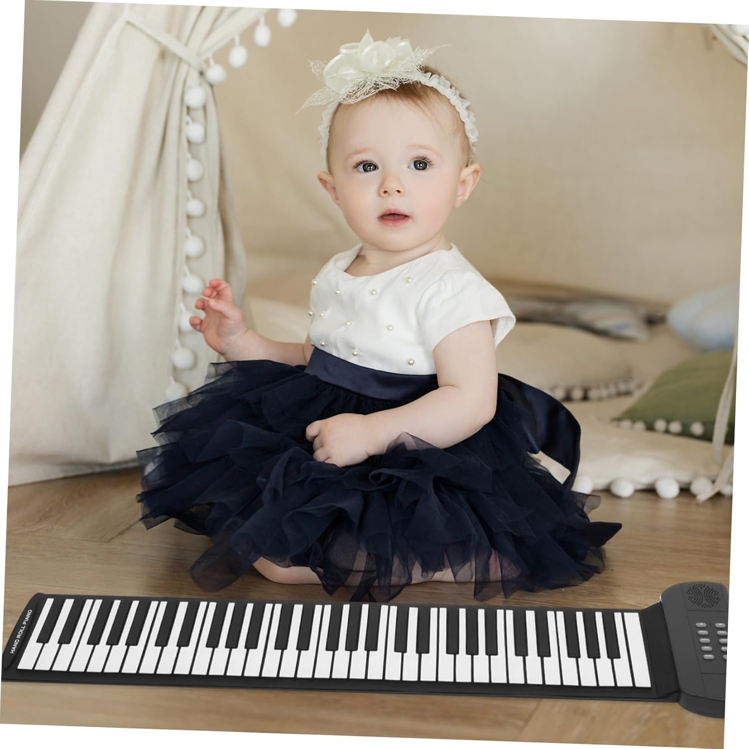 YARNOW Keys Foldable Piano Keyboard Portable Silicone Music Instrument for USB Connection Built Speaker Headphone Jack for Beginners Educational Use