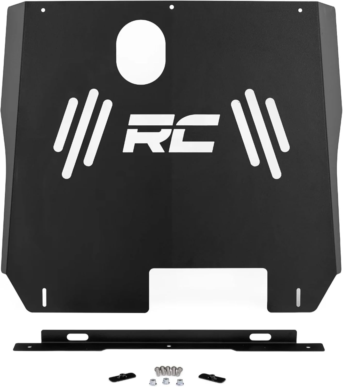 Rough Country Catalytic Converter Shield for Ram 1500 (2019-2024) - Anti Theft Skid Plate, 14-Gauge Steel, Bolt-On Protection & Powder-Coated Finish