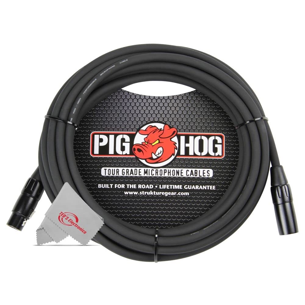 Pig Hog 8mm XLR Microphone Cable Male to Female 20 Ft Fully Balanced Premium Mic Cable - 5 Units