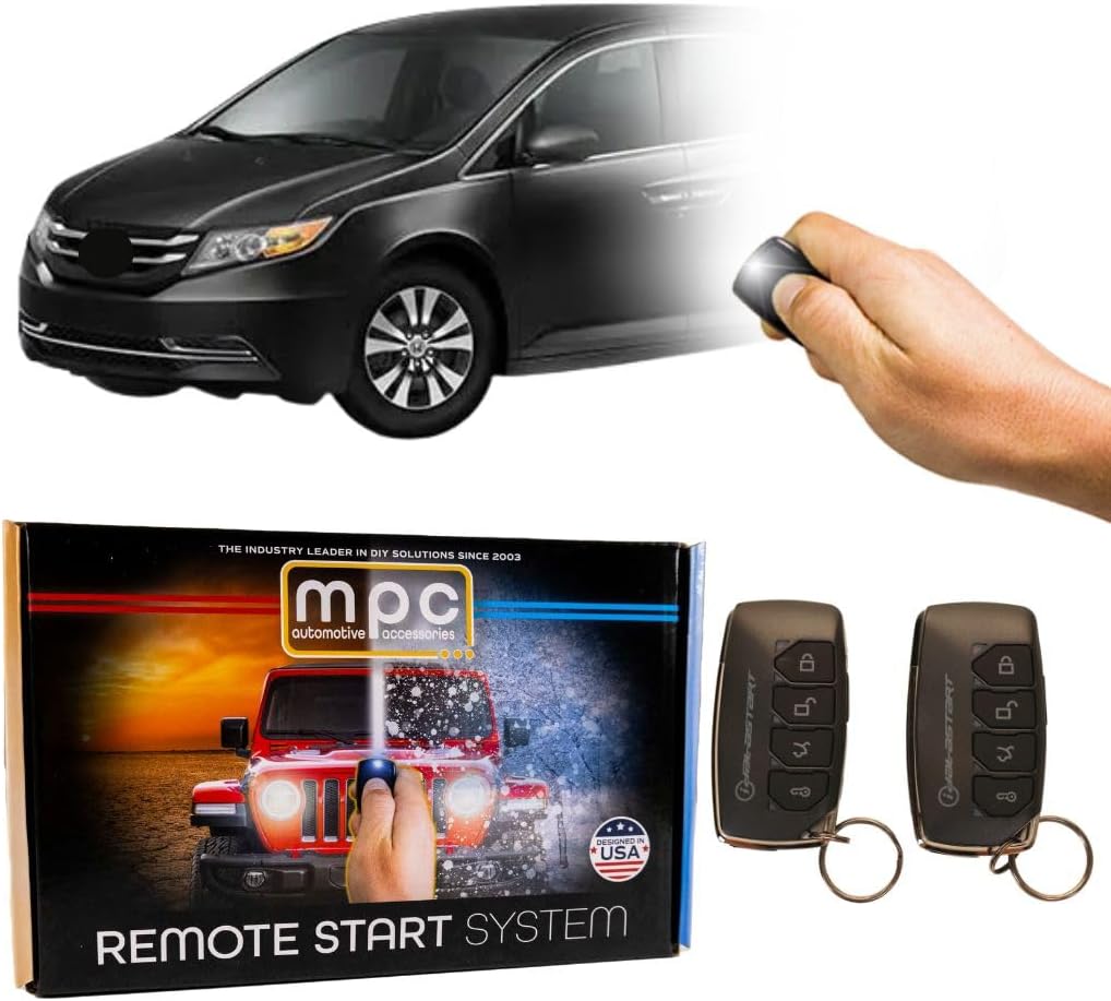 MPC Plug N Play Remote Start Compatible with Honda Odyssey 2014-2017 |Gas| |Push to Start| with T-Harness - (2) Extended Range 4-Button 2-Way Remotes - Up to 1,500 ft