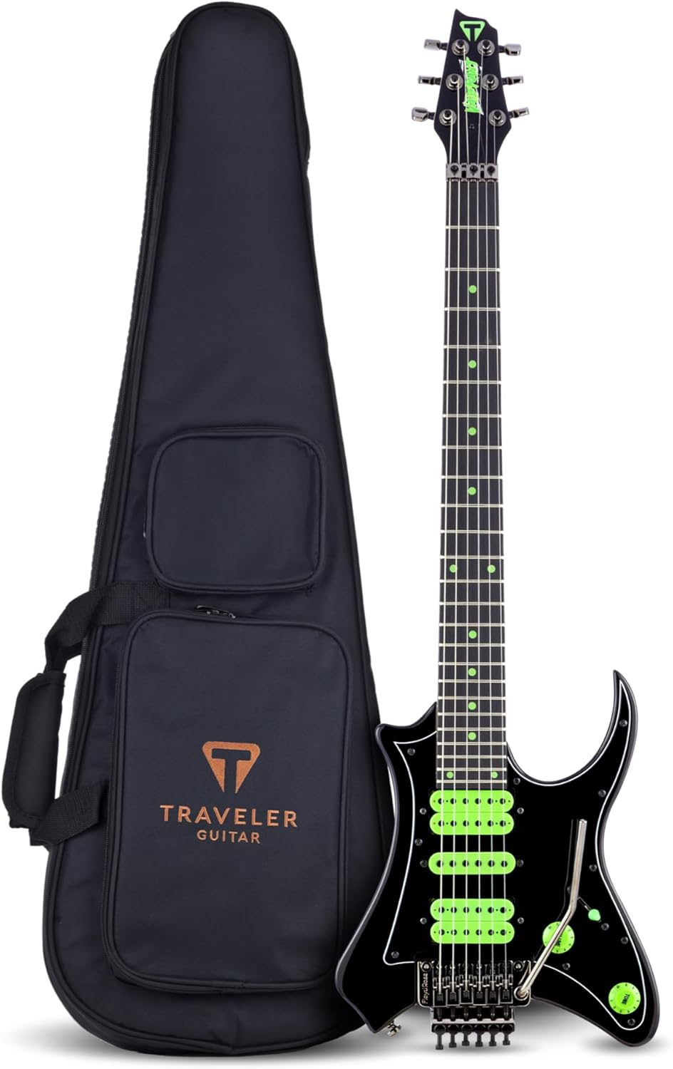 Traveler Guitar Electric Guitar 6 String Vaibrant Deluxe, Right, Cosmic Black, (V88X CBKGEB)