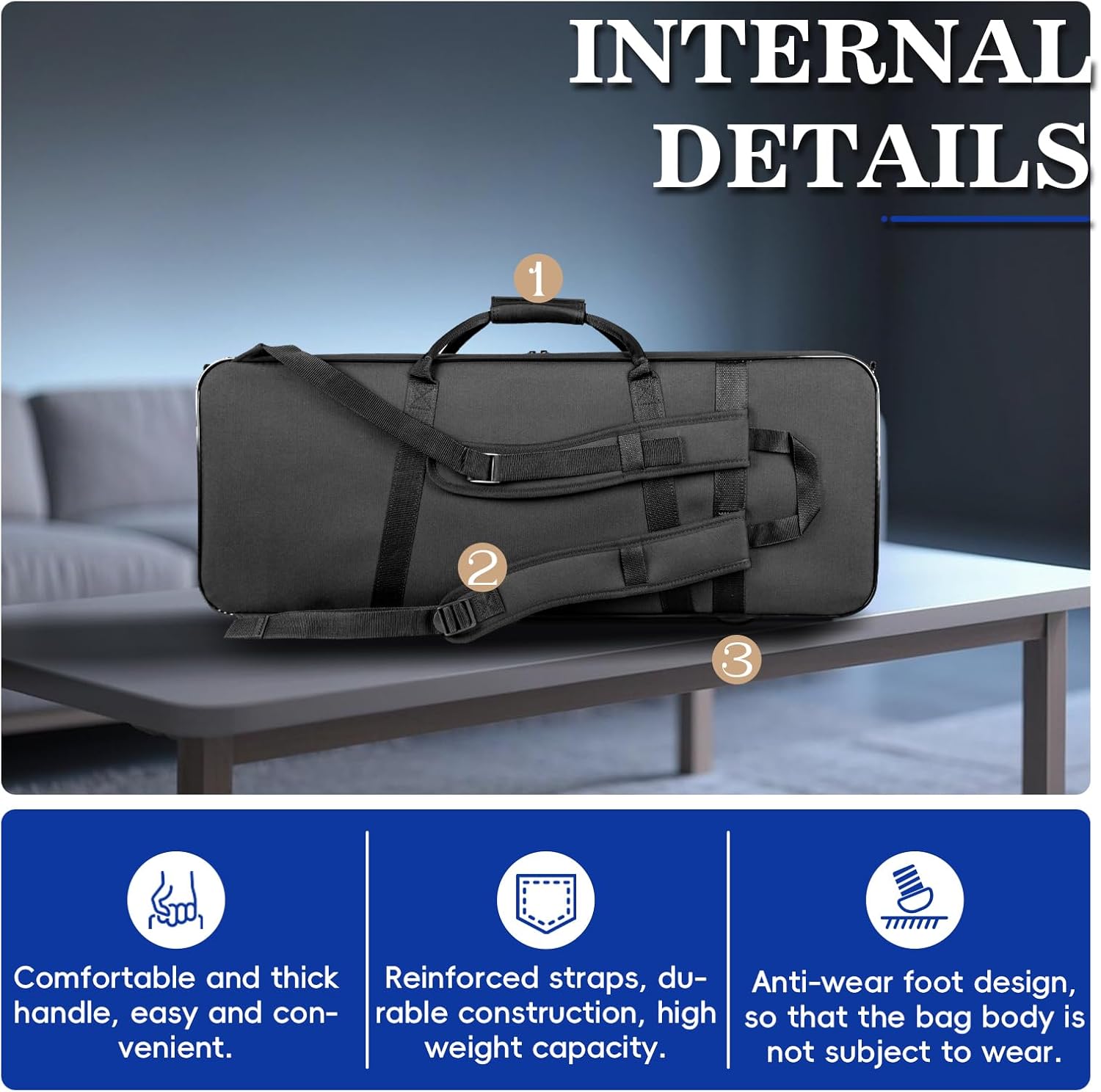 Ultra-Light Tenor Saxophone Case – 600D Nylon, Lightweight & Water-Resistant Soft Gig Bag with Shoulder Strap, Backpack Ideal for Daily Carry; (BGD-TENORSAX)