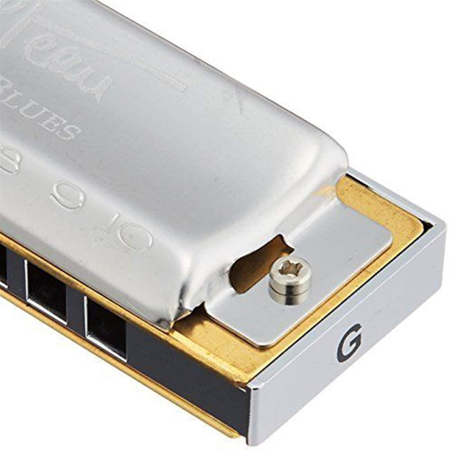 Harmonica 10 Holes Diatonic Harmonica Mouth Organ Instrumentos Blues Harp Key C Musical Instruments (Color : Silver Key EB)