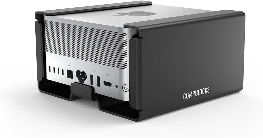 Compulocks Mac Studio Security Mount - Black, Locking Bracket for Mac Studio & Accessories, Secure Wall Mounting Soalution for Home & Office, Anti-Theft Design