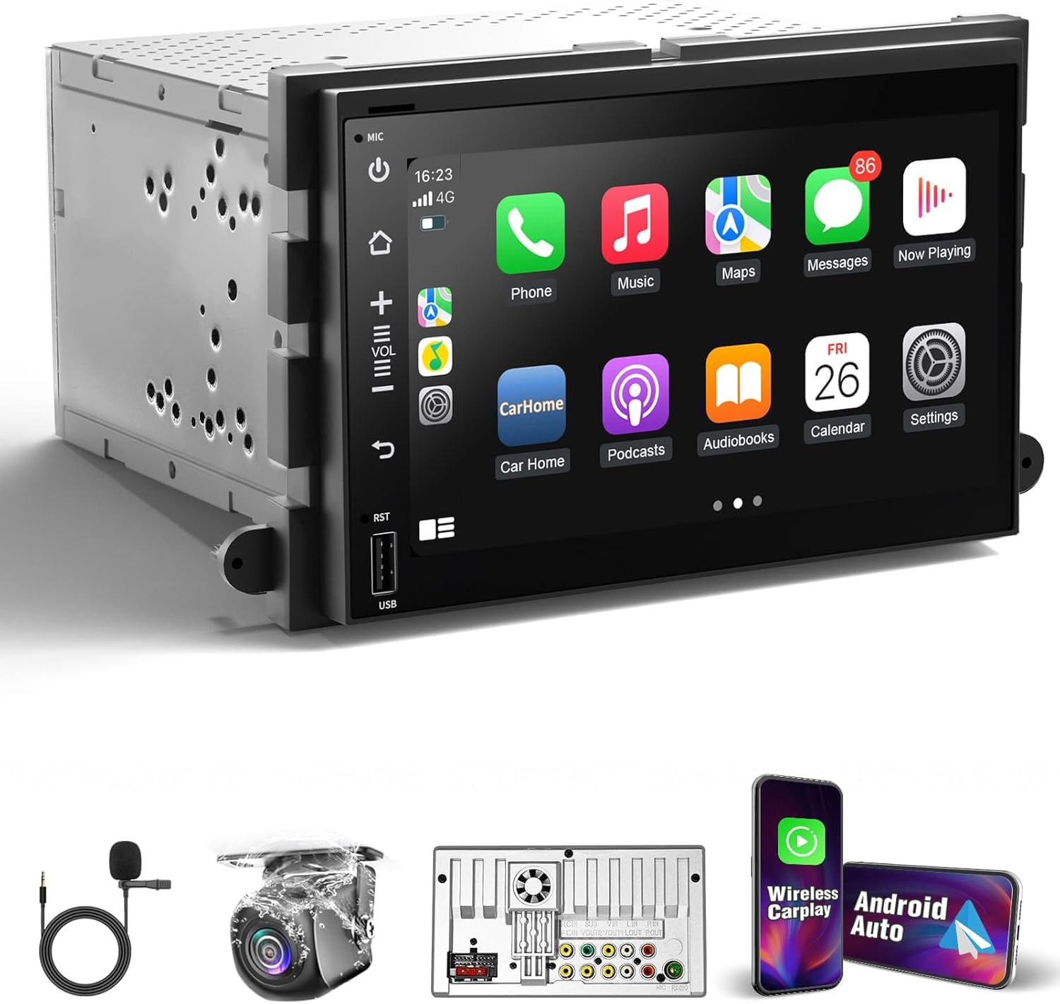 【SOOEMAKA】 Car Stereo for Ford F150 Radio Upgrade 2004-2008, F250/F350 2006-2016 Touch Screen Car Stereo with Wireless & Wired CarPlay Andriod Auto, Bluetooth 5.1, SWC, HD Backup Camera (Touch-Style)