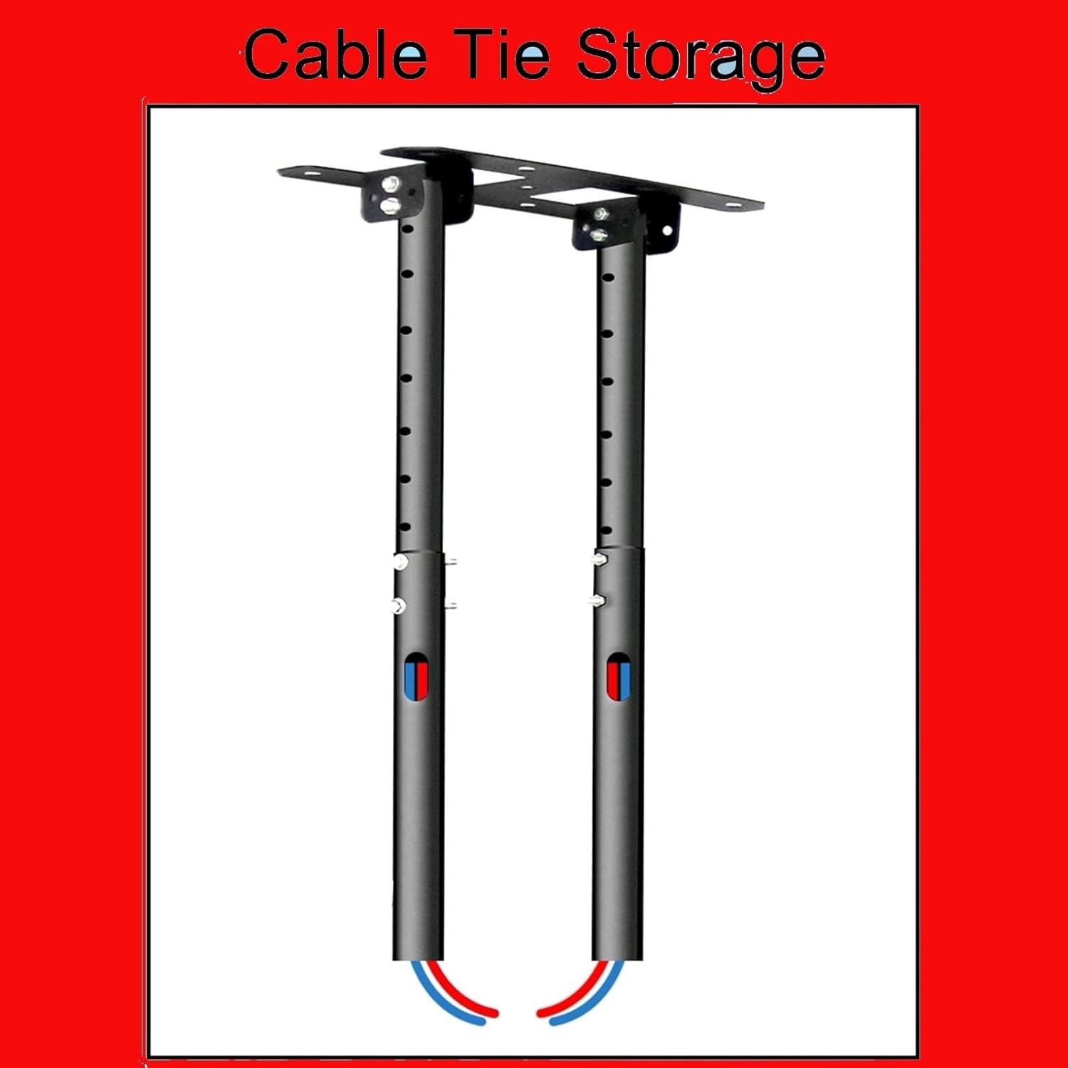 TV Mount Bracket - Ceiling Bracket, Fits 55-100 Inch LED Flat Panel Display, 3°/-20° Angle Adjustment, 900x400mm, Double Pole Hanging TV Bracket