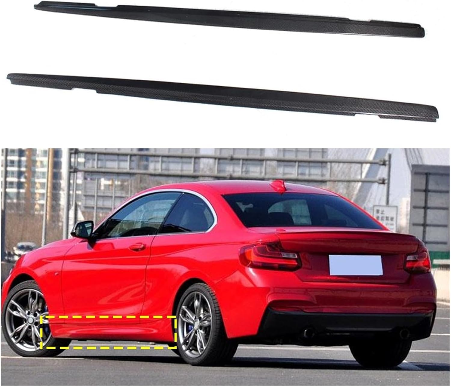 Carbon Fiber Side Skirts Compatible with BMW 2 Series F22 F23 M Sport Sedan 2014 2015 2016 Bumper Aprons Door Decoration Car Accessories