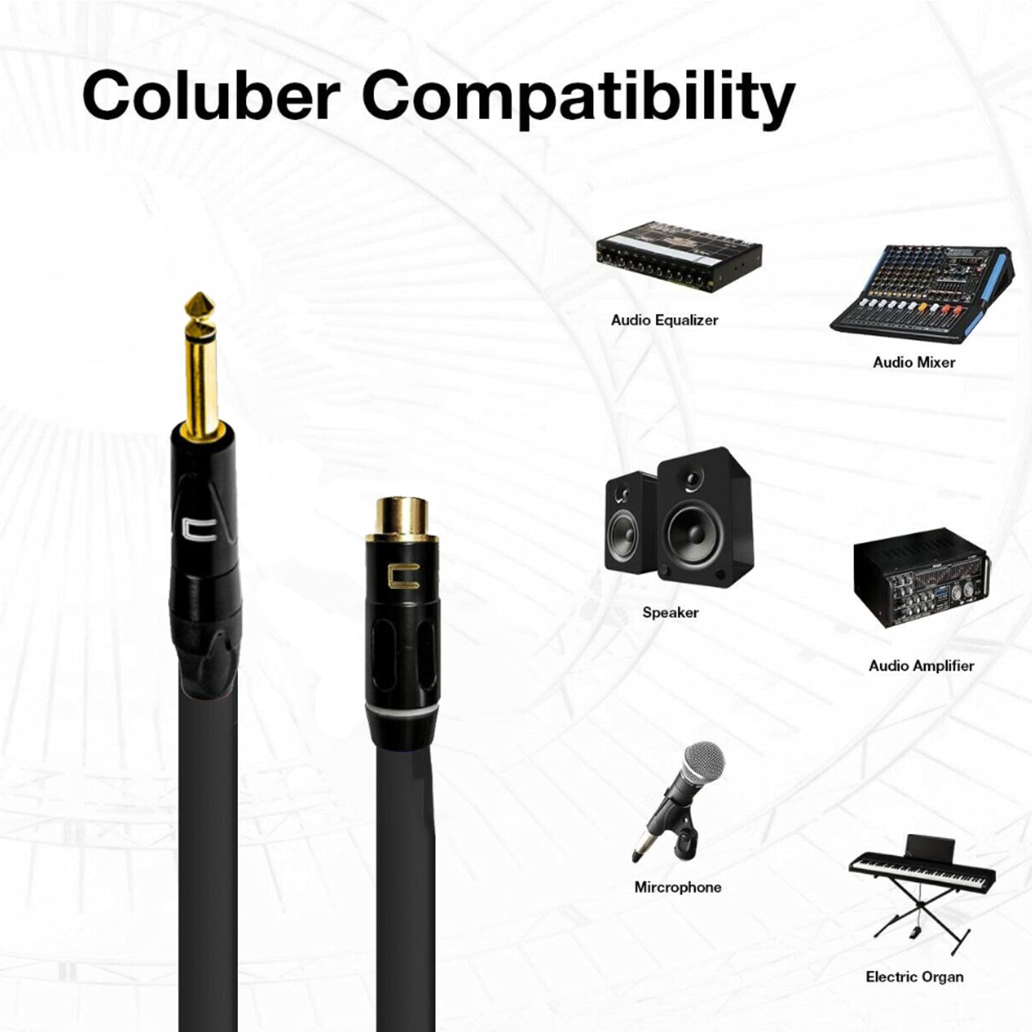 COLUBER CABLE Right Angle XLR Female to RCA Female - 100 Feet - Pink - Pro 3-Pin Microphone Connector for Powered Speakers, Audio Interface or Mixer for Live Performance & Recording