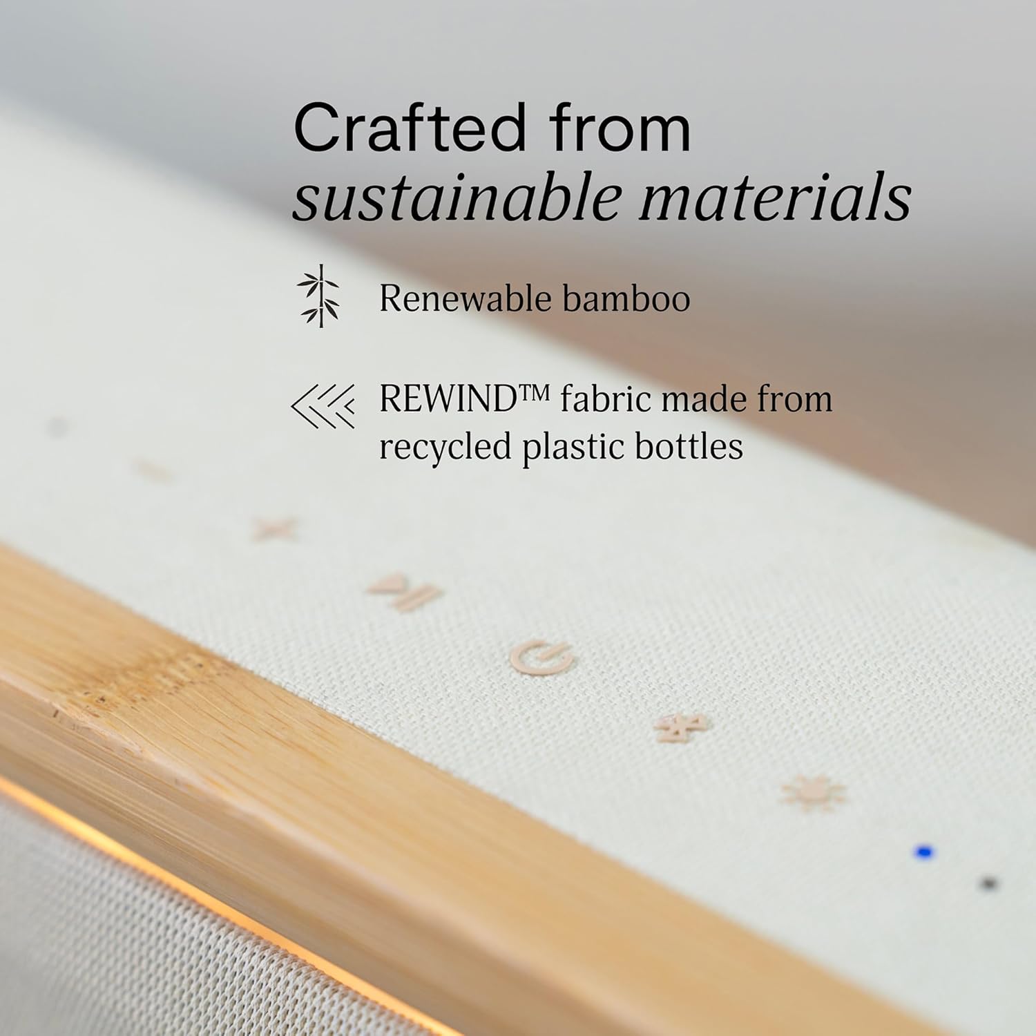 House of Marley Get Together 3 Bluetooth Speaker, 10Hr Playtime, USB-C Fast Charging, EQ Sound Modes, Ambient LED Light, 30m Wireless Range, Bamboo & Rewind Fabric Design (Cream)