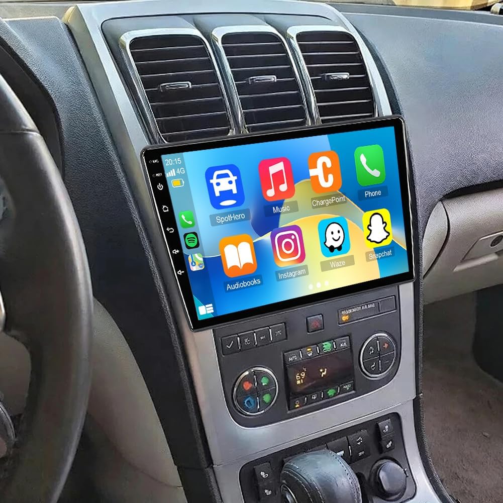 10 Inch IPS Touchscreen Android 15 Car Stereo for GMC Acadia 2007 2008 2009 2010 2011 2012 with Wireless CarPlay & Android Auto Car Radio,Support WiFi 6, Bluetooth 5.4, Backup Camera, SWC