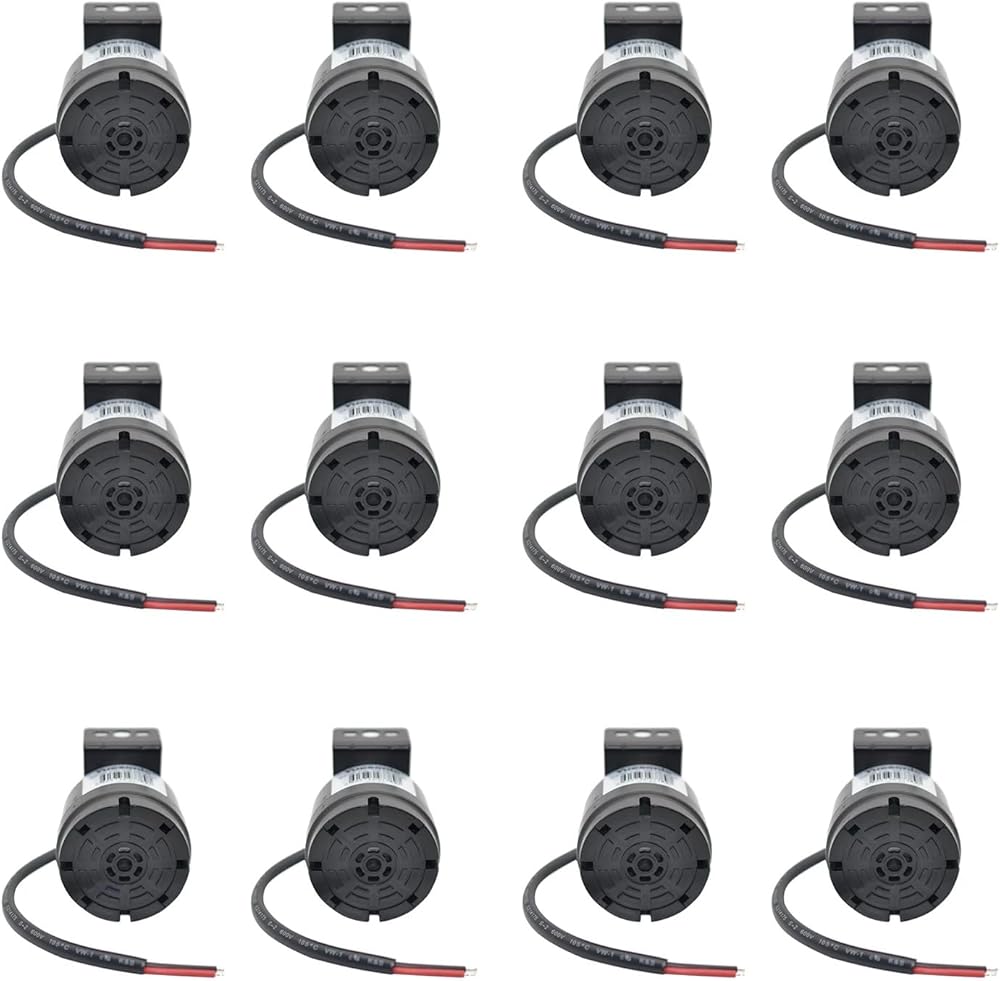 Universal 12-24V 100dB Waterproof Back-Up Alarm (Black-12 PCS)