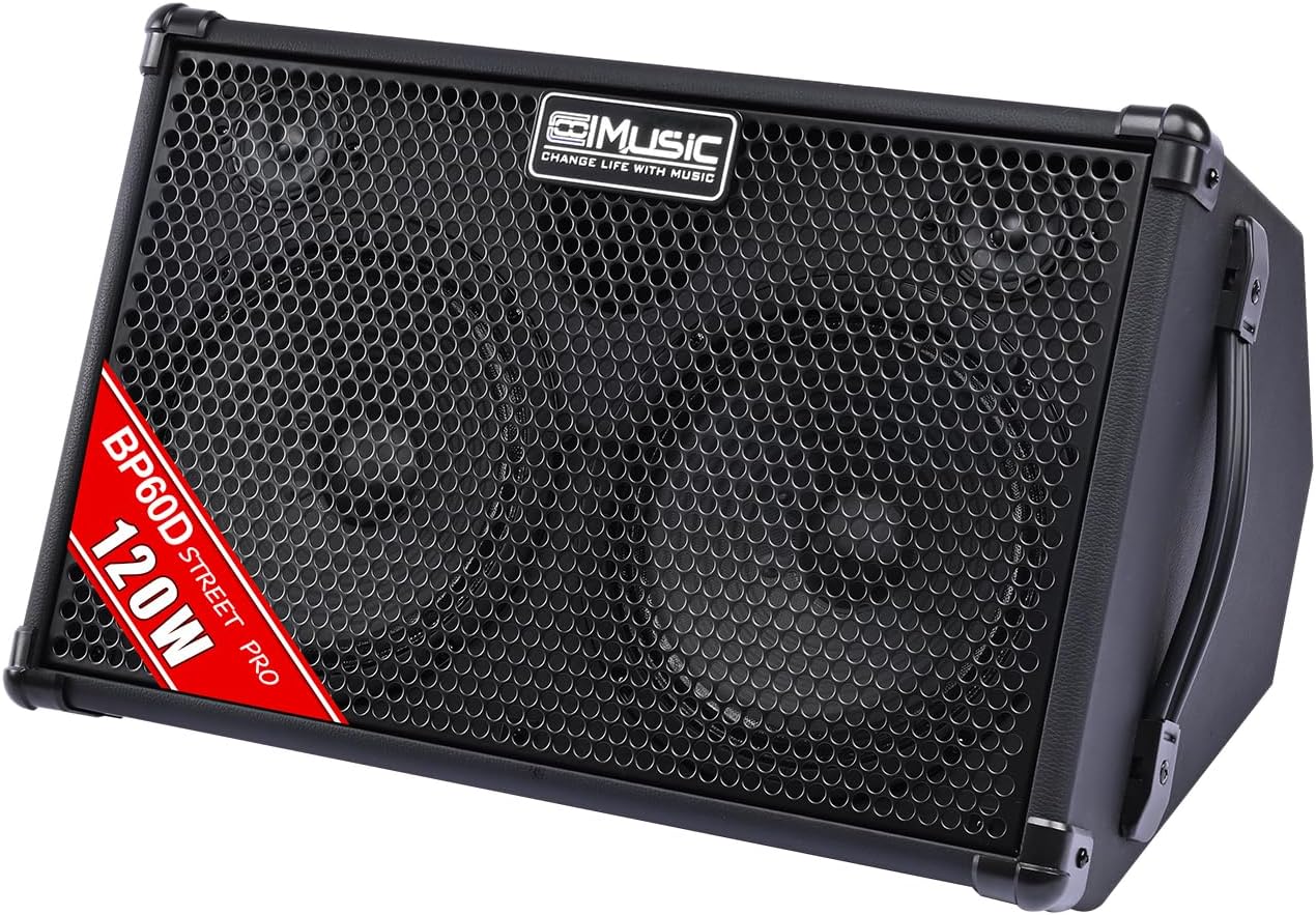 Coolmusic 120W Professional Acoustic Guitar Amp with Bluetooth & PA System | 7 Inputs, Studio-Grade Reverb/Chorus/Delay, 3-Band EQ | 3-Year Warranty