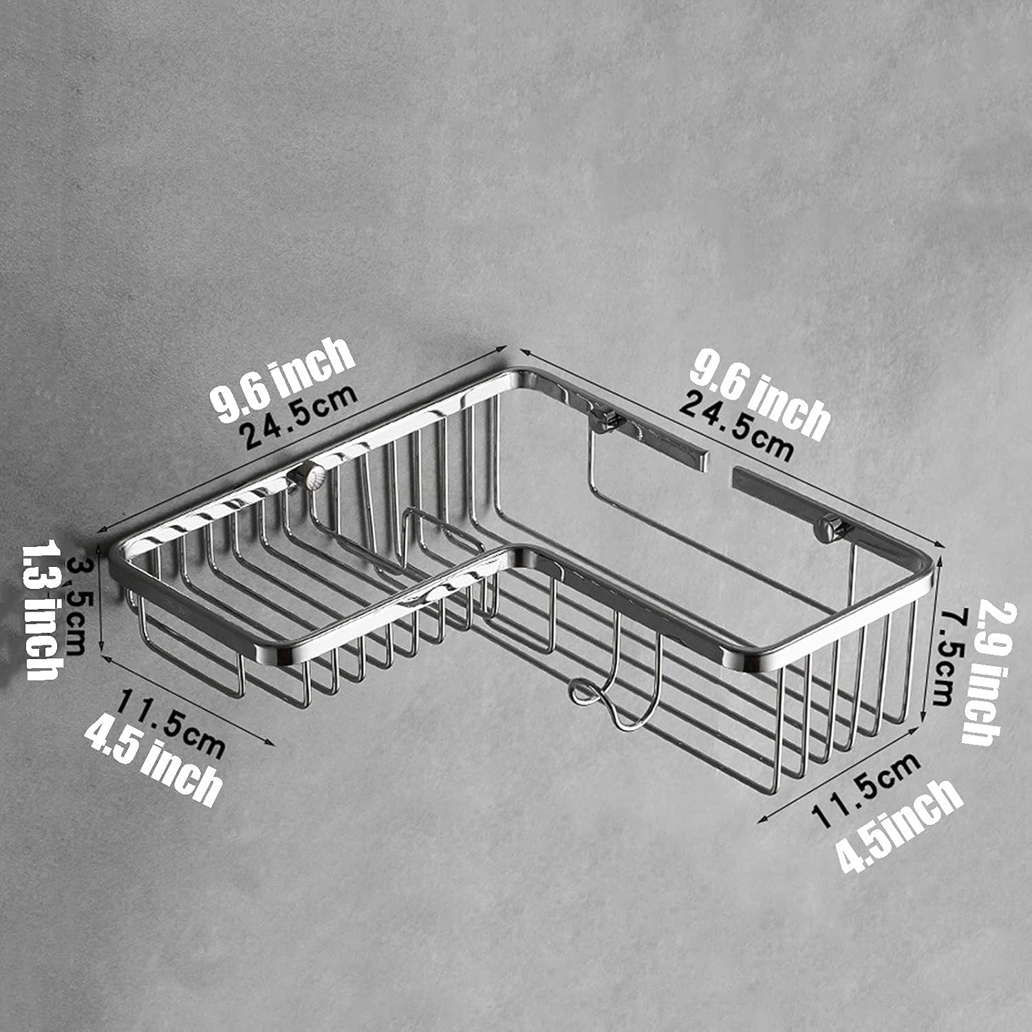 Xzeit Shower Shelves,Corner Shower Caddy, Adhesive No Drilling Bath Shelf, Wall Mounted Shower Storage Rack, for Kitchen, Dorm