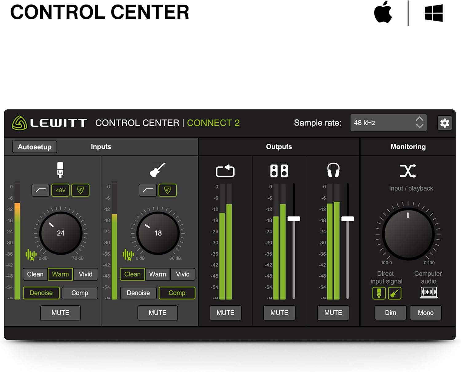 CONNECT 2 – The most user-friendly Audio Interface with XLR and Hi-Z input - Sound sensational with just a few Clicks – Autosetup, Clipguard, Compressor, Denoiser - 3 Preamp Sounds