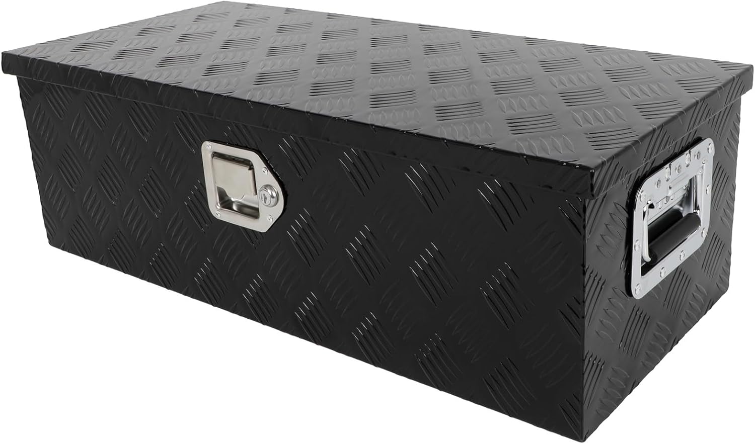 ECCPP 30inch Heavy Duty Aluminum Truck Bed Tool Box, RV Storage Organizer Trailer Storage ToolBox W/Lock & Keys, Underbody Flatbox Truck Car Outdoor Trailer Pickup (Black)