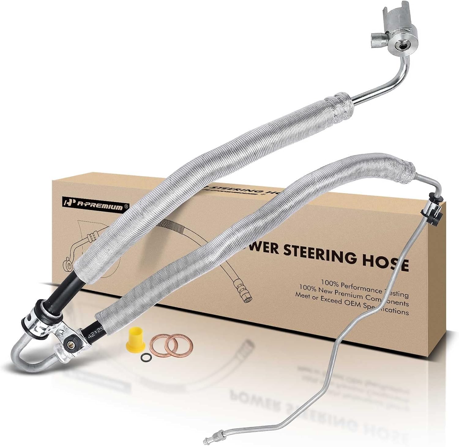 A-Premium Power Steering Pressure Hose Line Assembly Compatible with Hyundai Santa Fe 2007-2008 V6 3.3L Pump To Rack Replace# 575100W500