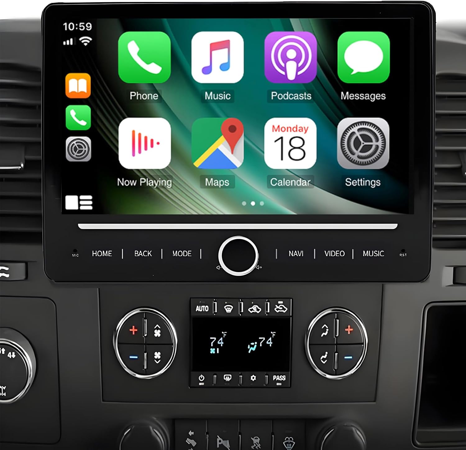 10in Android 14 Car Stereo Radio for Chevy Silverado 1500HD 2500HD 3500HD 2007-2013 Built-in with Carplay Android Auto Bluetooth FM WiFi/SWC/Mirror Link/DSP GPS Navigation Backup Camera 4+64G