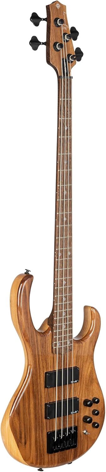 H. Jimenez 4 String Glossy Natural Walnut Top Bass Guitar With Deluxe Padded Gig Bag (LBS4-WT)